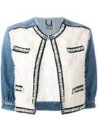Aviù - Pearl Trim Denim Jacket - Women - Cotton/polyamide/polyester/spandex/elastane - S, Blue, Cotton/polyamide/polyester/spandex/elastane