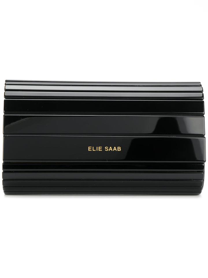 Elie Saab Panelled Clutch - Black