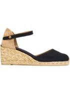 Castañer Wedge Espadrilles, Women's, Size: 40, Blue, Cotton/leather/rubber