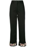 Prada Embellished Hem Trosuers - Black
