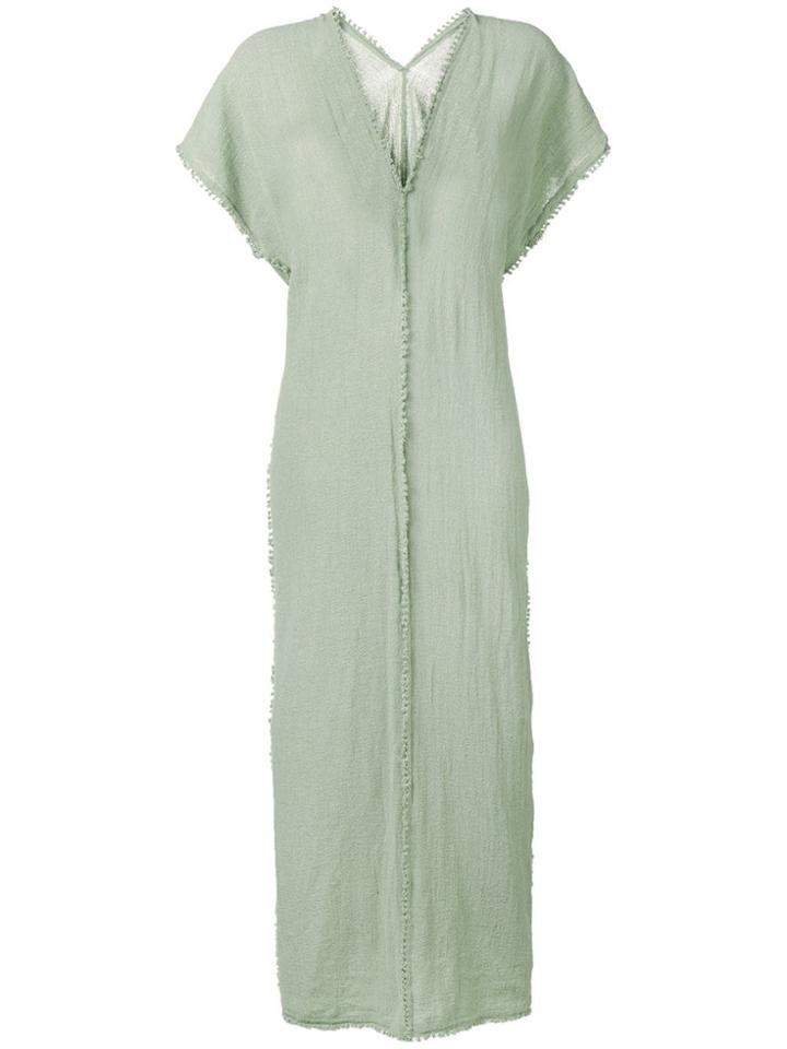 Caravana Fringed Long Dress - Green