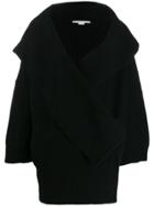 Stella Mccartney Wrap-front Knitted Cardi-coat - Black