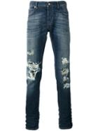 Just Cavalli - Distressed Straight Leg Jeans - Men - Cotton/spandex/elastane - 30, Blue, Cotton/spandex/elastane