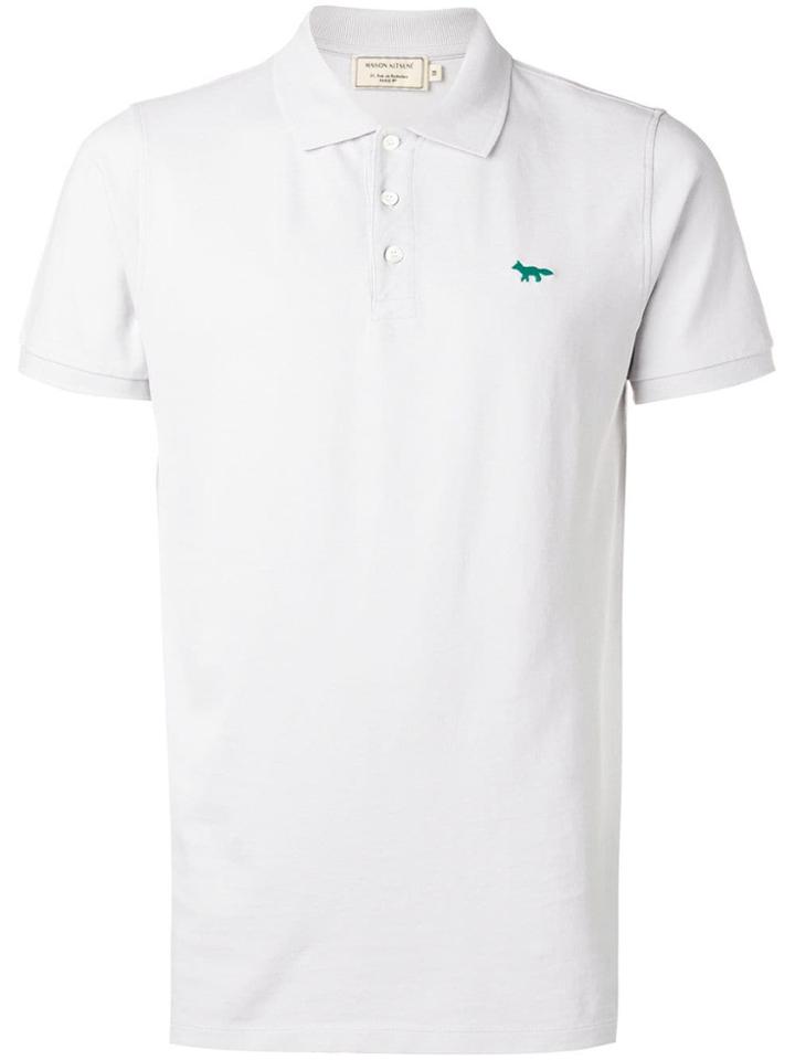 Maison Kitsuné Embroidered Fox Polo Shirt - Grey