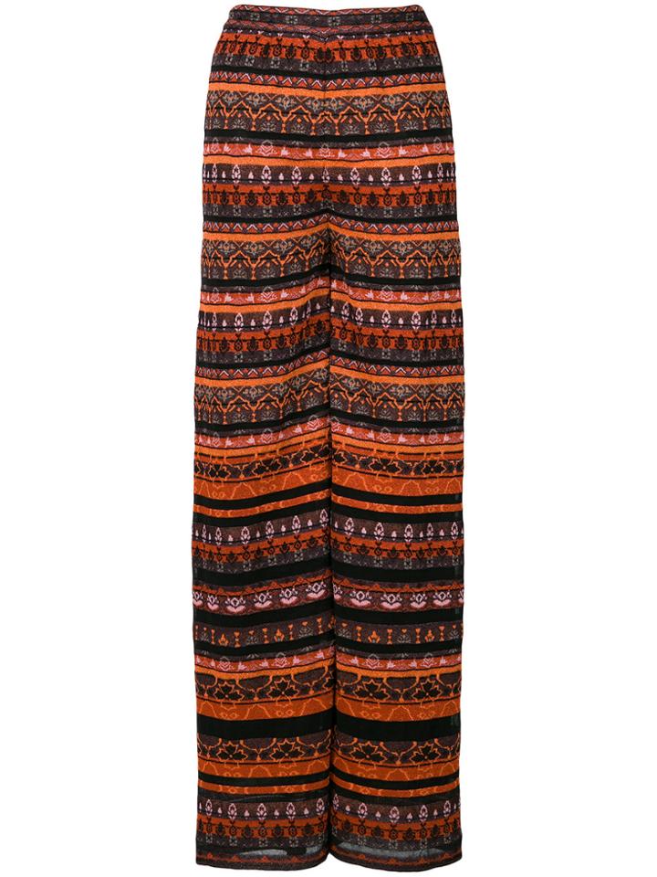 M Missoni Knit Wide Leg Trousers - Multicolour