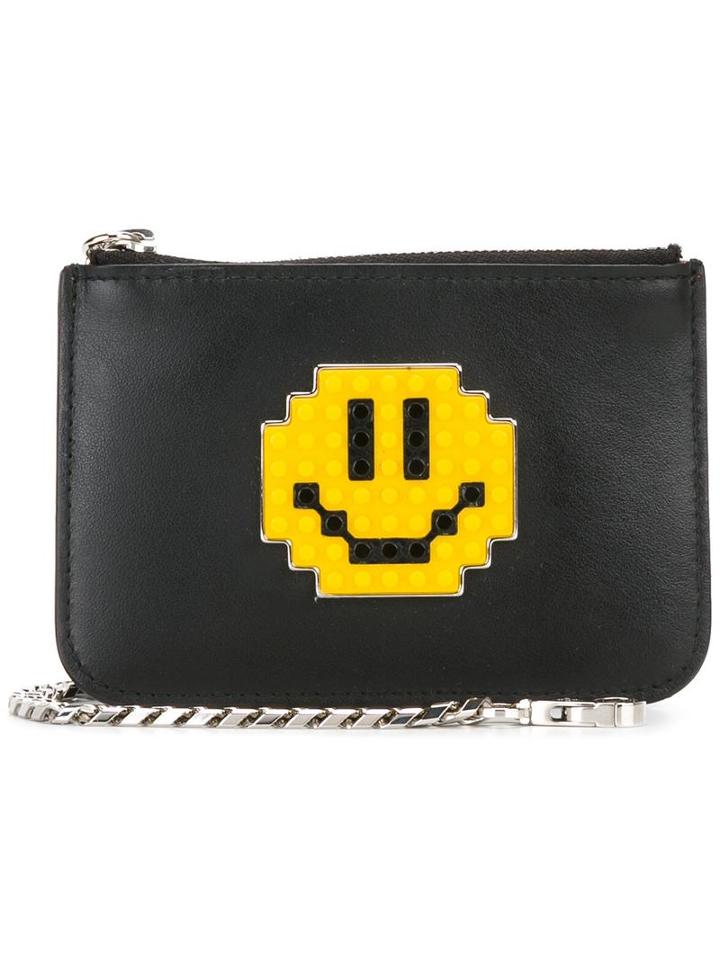 Les Petits Joueurs Smiley Purse, Women's, Black, Calf Leather