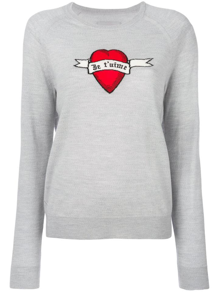 Zadig & Voltaire Heart Banner Jumper - Grey