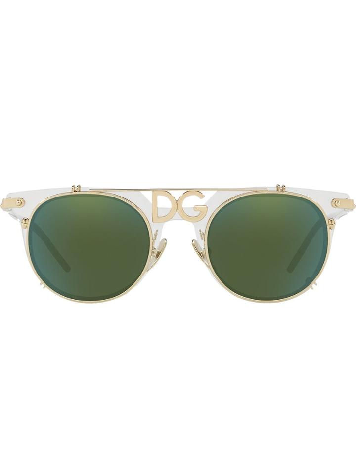 Dolce & Gabbana Eyewear Logo Plaque Wayfarers - White