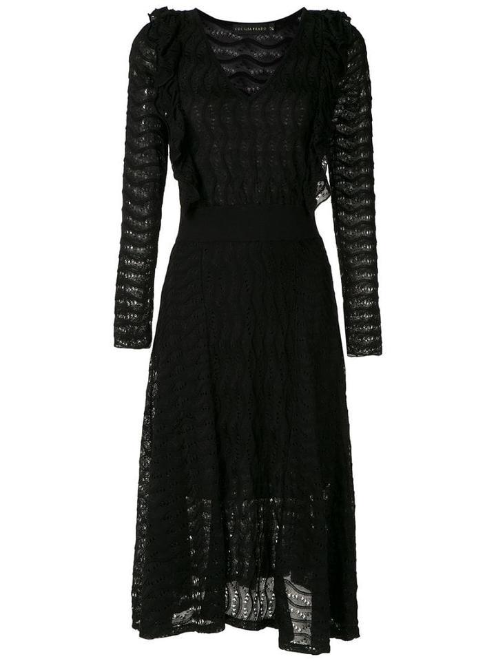 Cecilia Prado Frill Trim Gertrudes Dress - Black