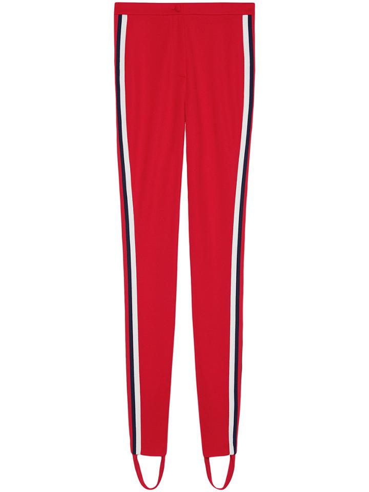 Gucci Jersey Stirrup Legging With Web - Red