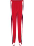 Gucci Jersey Stirrup Legging With Web - Red
