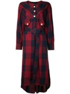 Maison Mihara Yasuhiro - Buffalo Checkered Dress - Women - Cotton/rayon - One Size, Red, Cotton/rayon