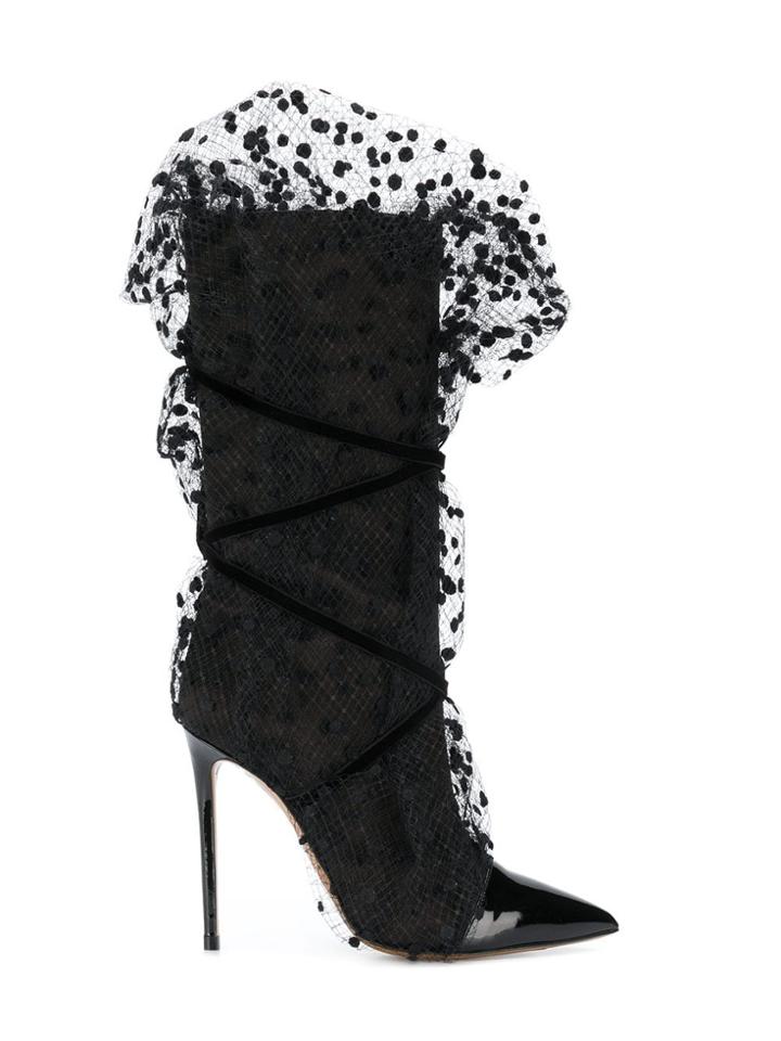 Alexandre Vauthier Pointed Toe Mid Calf Boots - Black