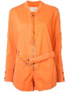 Greg Lauren Belted Playsuit - Yellow & Orange