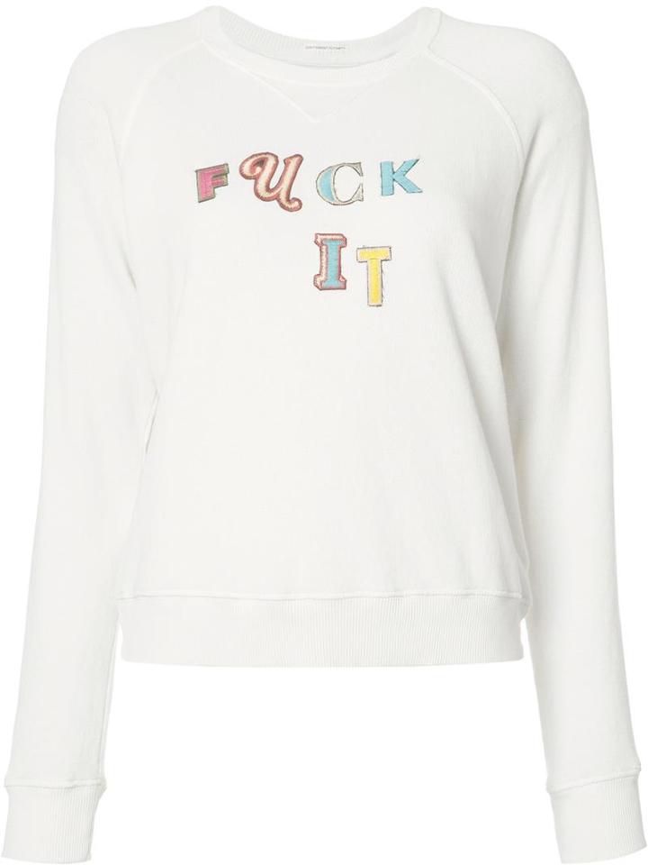 Mother Embroidered Detail Sweatshirt, Women's, Size: Xs, White, Cotton