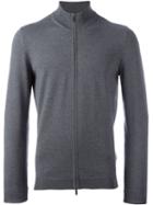 Boss Hugo Boss 'baldemario-b' Zipped Cardigan, Men's, Size: Large, Grey, Virgin Wool