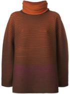 Issey Miyake Turtleneck Oversized Jumper - Brown