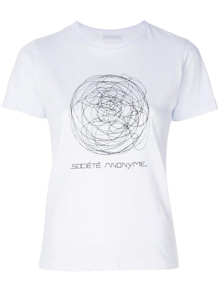 Société Anonyme - Scribble Logo T-shirt - Women - Cotton - M, White, Cotton