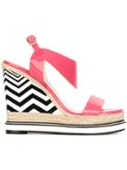 Nicholas Kirkwood Leda Wedge Sandals, Women's, Size: 36, Pink/purple, Patent Leather/leather