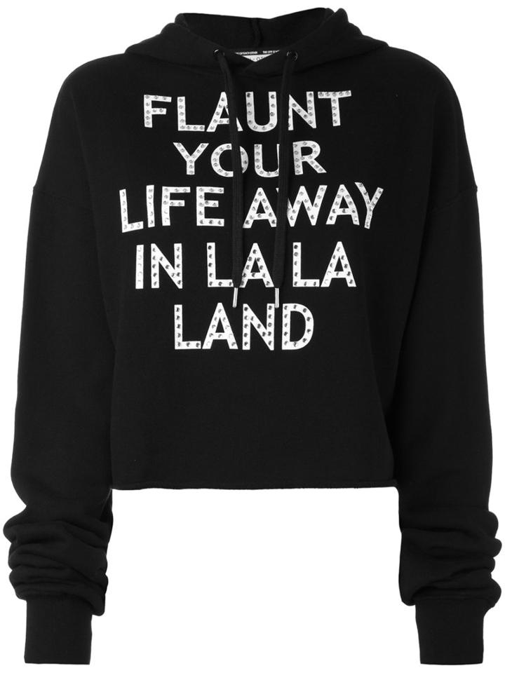 Each X Other - Cropped Hooded Sweatshirt - Women - Cotton - Xs, Black, Cotton
