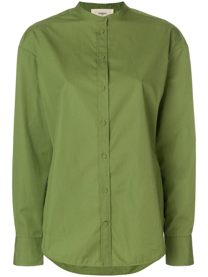 Ports 1961 Mandarin Collar Shirt - Green