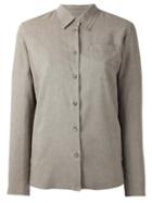 Mm6 Maison Margiela Long Sleeve Buttoned Shirt, Women's, Size: 44, Nude/neutrals, Viscose