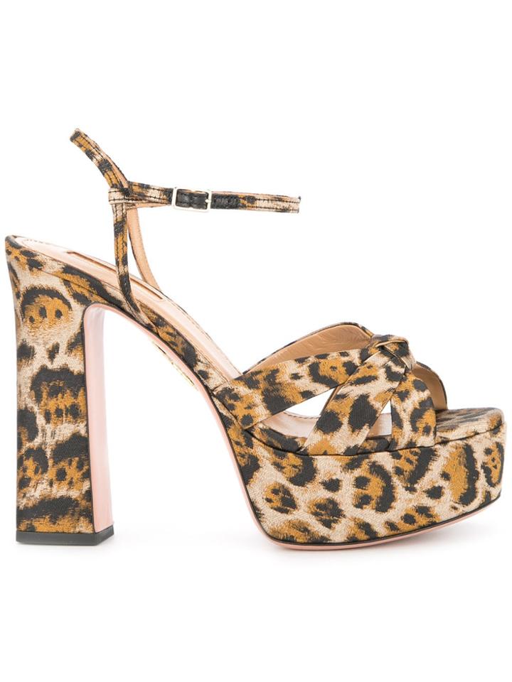Aquazzura Baba Plateau Sandals - Brown