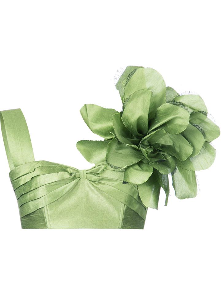 Bambah Floral Detail Crop Top - Green