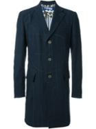 Junya Watanabe Comme Des Garçons Man Exposed Seam Detail Coat, Men's, Size: Medium, Blue, Linen/flax/cotton/rayon/cupro