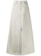 Mm6 Maison Margiela Slit Front Denim Skirt - Neutrals