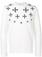 Neil Barrett Embroidered Cross Sweatshirt - White