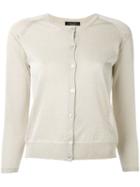 Roberto Collina - Fitted Round Neck Cardigan - Women - Polyester/viscose - S, Nude/neutrals, Polyester/viscose