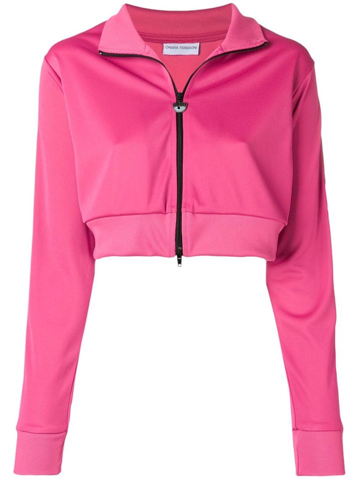 Chiara Ferragni Eye Appliqué Cropped Jacket - Pink