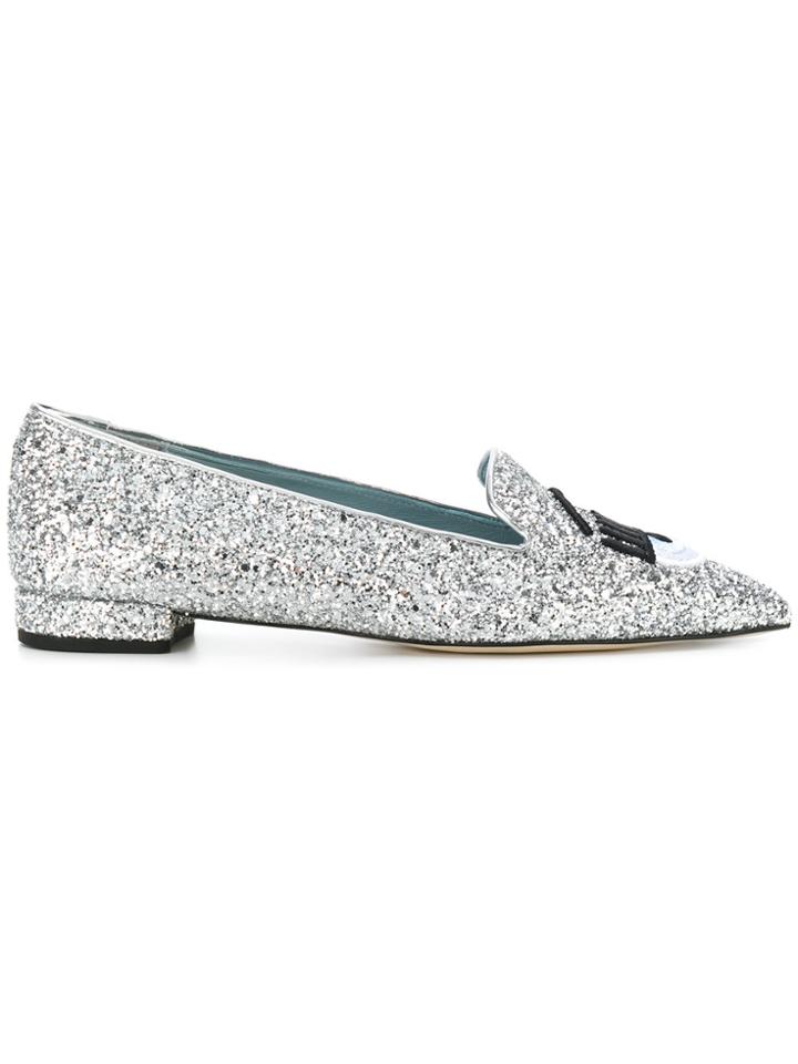 Chiara Ferragni Logomania Ballerinas - Metallic