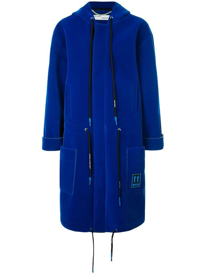 Off-white Oversized Hooded Parka - Blue