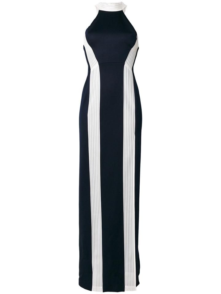 Galvan Striped Column Gown - Blue