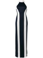Galvan Striped Column Gown - Blue