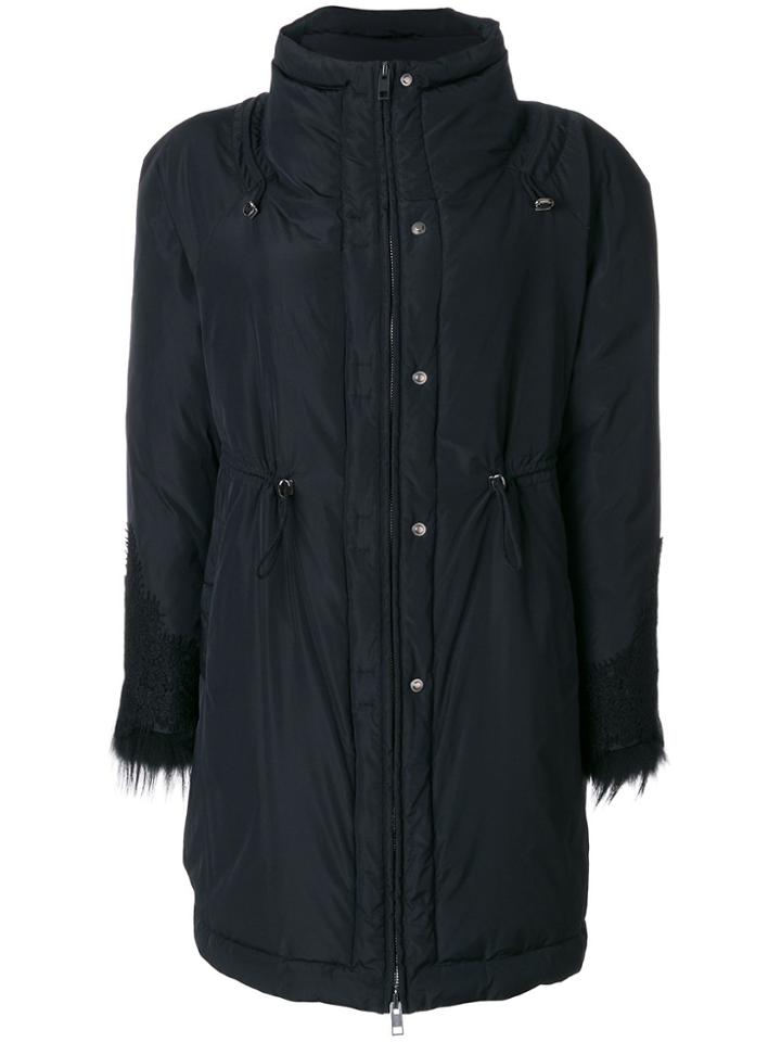 Ermanno Scervino Appliqué Parka Coat - Black