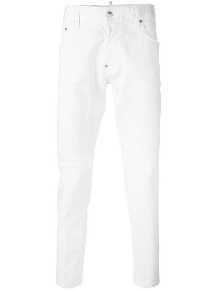 Dsquared2 Skinny Jeans, Men's, Size: 42, White, Cotton/spandex/elastane