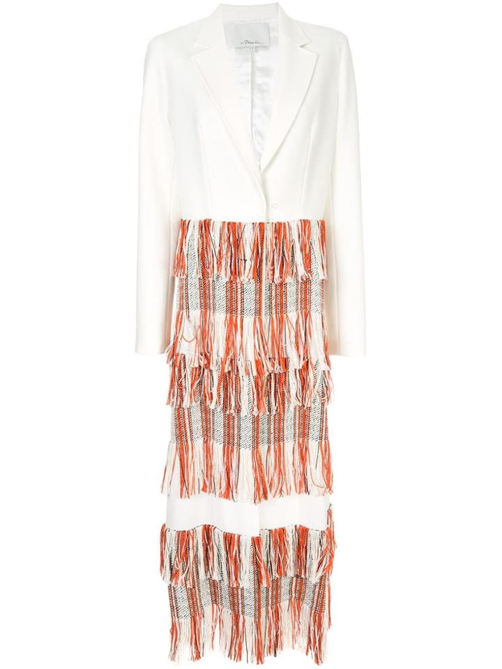 3.1 Phillip Lim Frayed Long Jacket - White