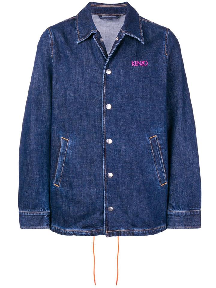 Kenzo Embroidered Logo Denim Jacket - Blue