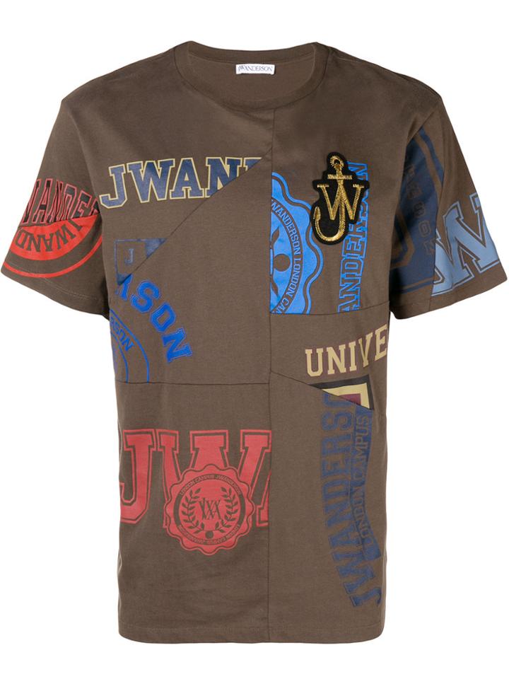 Jw Anderson Patchwork Logo T-shirt - Green