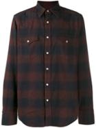 Tom Ford Checked Pointed Collar Shirt - Blue