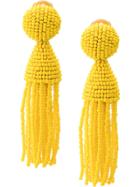Oscar De La Renta Beads Drape Earrings - Yellow
