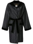 Fendi Pre-owned Ff Motif Belted Coat - Black