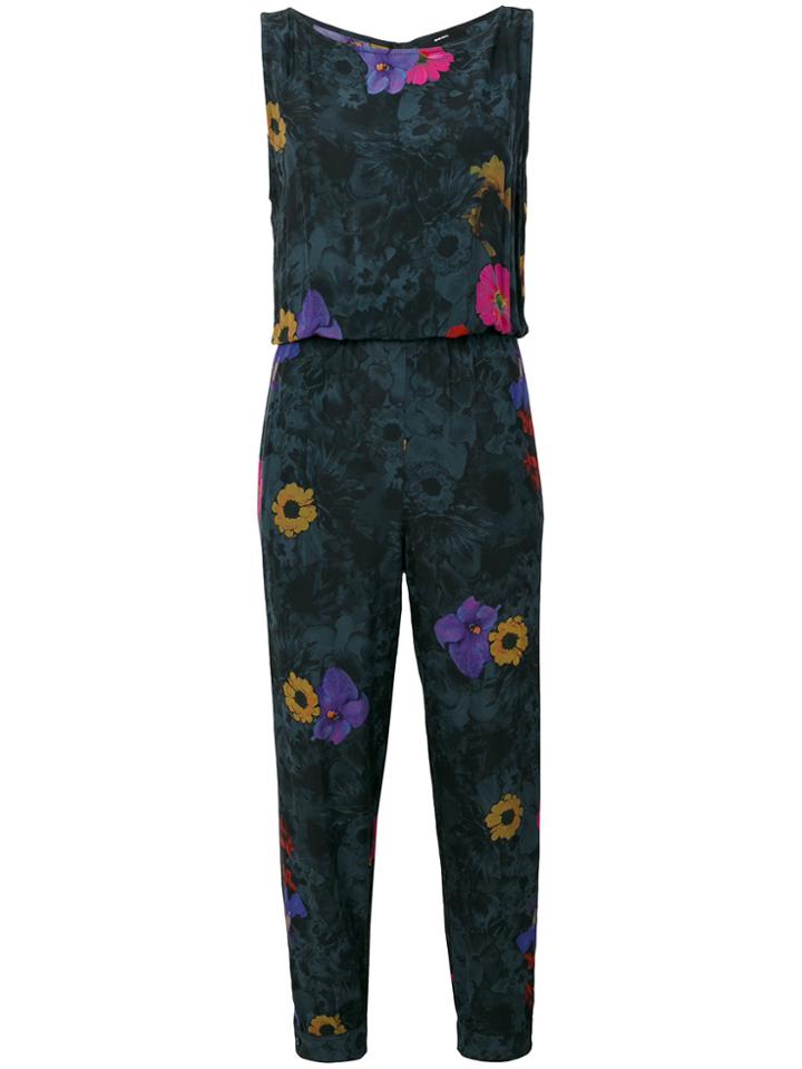 Diesel Floral-print Jumpsuit - Grey
