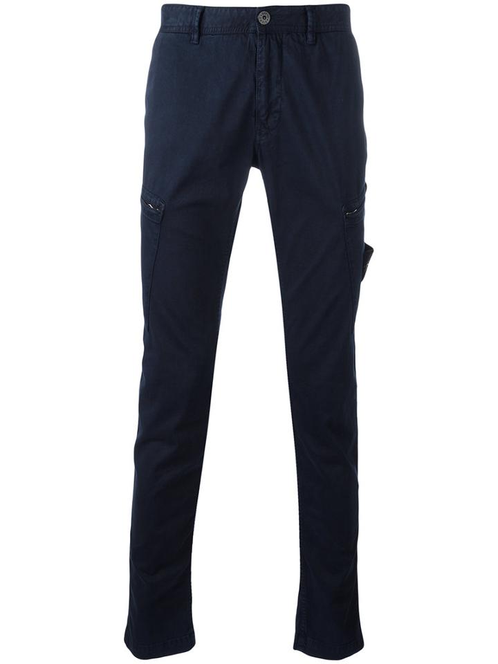 Stone Island Skinny Trousers, Size: 36, Black, Cotton/spandex/elastane