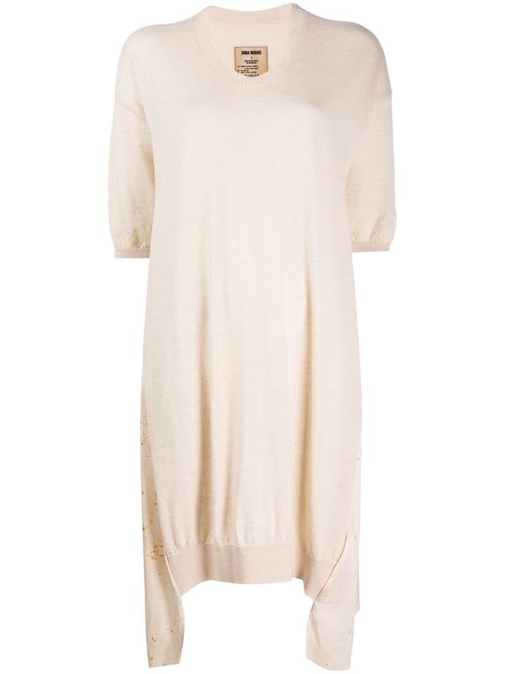 Uma Wang Asymmetric Knitted Dress - Neutrals