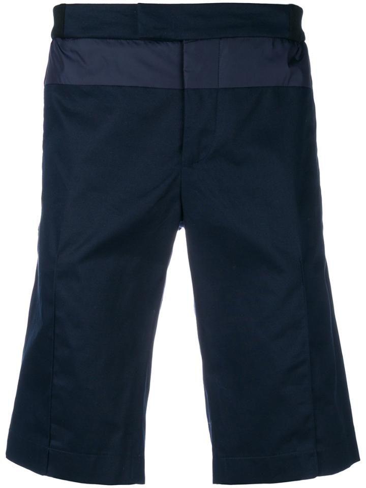 Les Hommes Urban Casual Panelled Shorts - Blue