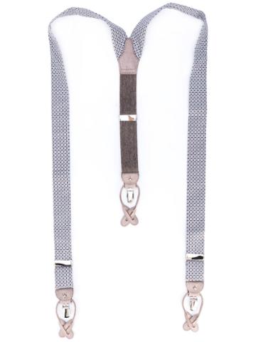 Albert Thurston - Patterned Braces - Men - Silk - One Size, Beige, Silk